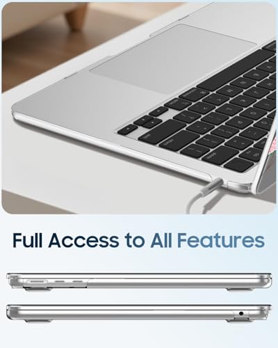 Fintie Case for MacBook Air 13 inch A3449/A3240/A3113/A2681 2022-2026 | M2/M3/M4/M5, Snap On Hard Shell, Full Port Access, Easy On/Off, Lightweight, Camellia - color: Pink Leopard