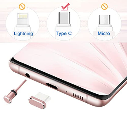 USB C Dust Plugs Charging Port Cover Caps, 2 PCS (Rose Gold) | Cable Protectors Included, Compatible with iPhone 17 16 15 Pro Max - color: Rose Gold