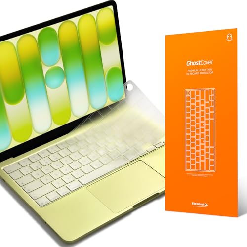 GhostCover Original Premium Ultra Thin Keyboard Cover Protector, Compatible with 2026 MacBook Neo 13" A3404 (Touch ID), US ANSI Layout, Clear