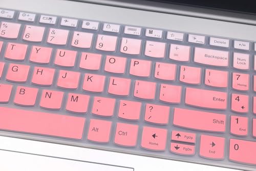 Silicone Keyboard Skin Cover Compatible with Lenovo V15 G5 G4 G3 G2, IdeaPad 1 1i 15.6 15IJL7 15ADA07 15IAU7 15ALC7, IdeaPad 3i 15ITL6 2023, IdeaPad Slim 5 16, IdeaPad Flex 5 5i 16" (Ombre Pink) - color: Ombre PInk