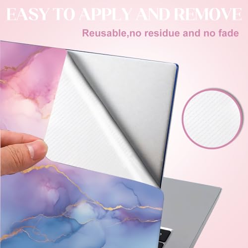 SUPERDANT Imitation Marble Laptop Skin Pinkish Purple Laptop Sticker PVC Computer Stickers Waterproof Art Decal Protector 12" 13" 13.3" 14" 15" 15.4" 15.6" Notebook Art Decal Protector Pink Blue - color: Pink+blue
