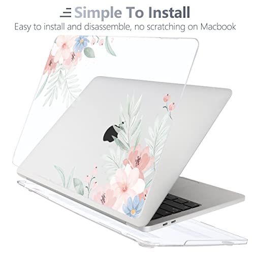 Batianda LumiArt Case for MacBook Pro 13 inch 2020 2022, Pastel Clear Floral - color: Cute flower