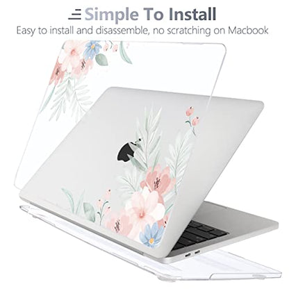 Batianda LumiArt Case for MacBook Pro 13 inch 2020 2022, Pastel Clear Floral - color: Cute flower