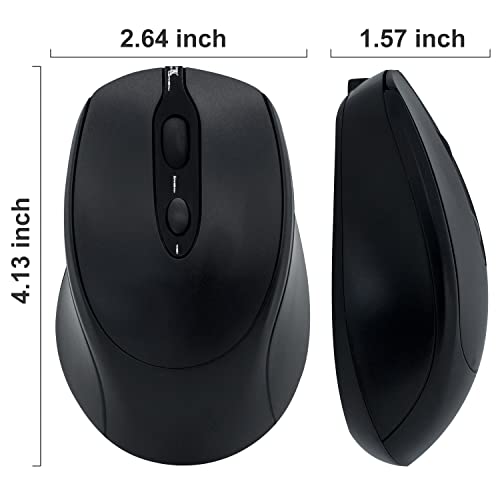 Bluetooth Mouse,Rechargeable Wireless for Laptop/iPad/MacBook Pro/Air, Silent Mouse Portable Slim for Surface Pro/PC/Lenovo/Samsung Tablet (Black) - color: Black