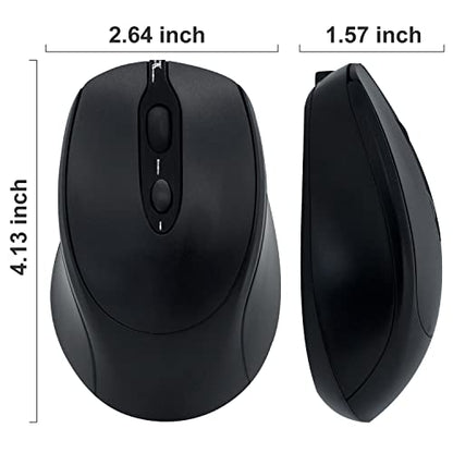 Bluetooth Mouse,Rechargeable Wireless for Laptop/iPad/MacBook Pro/Air, Silent Mouse Portable Slim for Surface Pro/PC/Lenovo/Samsung Tablet (Black) - color: Black