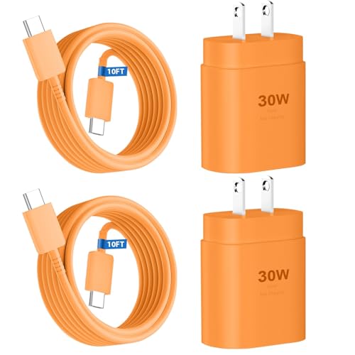 Phone 17 16 15 Charger Fast Charging,30W USB C Phone 17 16 15 Pro Max Charger Block & 10FT Long Type C Cable Cord for i.Phone 17/17 Air/17 Pro/17 Pro Max/16/16 Pro Max/15/15 Pro Max,Orange - color: cosmic orange, size: 10Ft