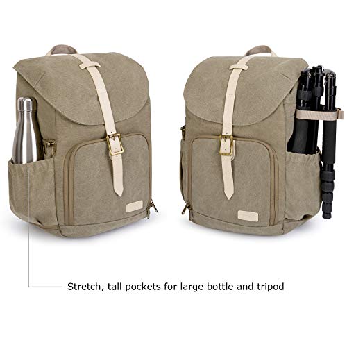 BAGSMART Camera Backpack DSLR Camera Bag Backpacks for Photographers | Waterproof Anti-Theft Photography Backpack with 15 Inch Laptop Compartment - color: D-green[single Buckle]
