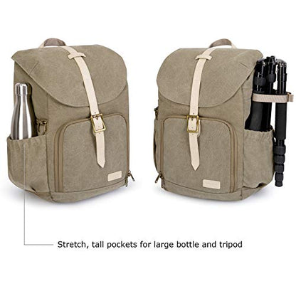BAGSMART Camera Backpack DSLR Camera Bag Backpacks for Photographers | Waterproof Anti-Theft Photography Backpack with 15 Inch Laptop Compartment - color: D-green[single Buckle]