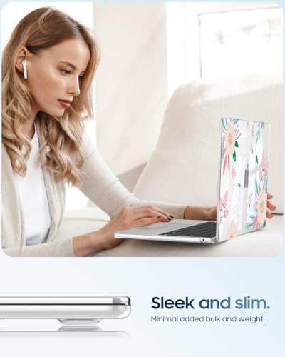 Fintie Case for MacBook Air 13 inch A3449/A3240/A3113/A2681 2022-2026 | M2/M3/M4/M5, Snap On Hard Shell, Full Port Access, Easy On/Off, Lightweight, Camellia - color: Pink Leopard