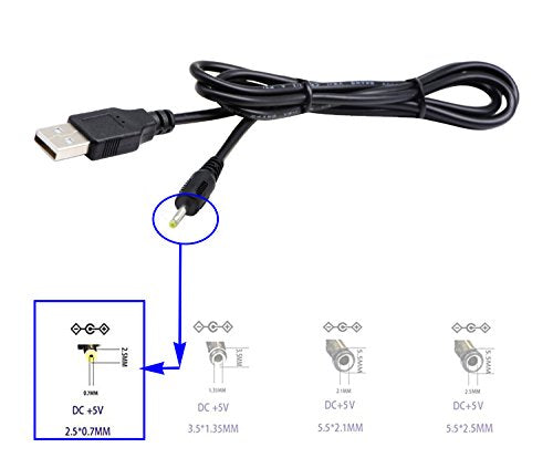 USB 2.0 A Male to DC 2.5x0.7mm Male Adapter Cable 5 Volt DC Barrel Power Jack Charging Cable for Tablet, Electronic Dog, Access Control Attendance (1M DC 2.5x0.7mm)(2packs) - color: 1M DC 2.5x0.7mm