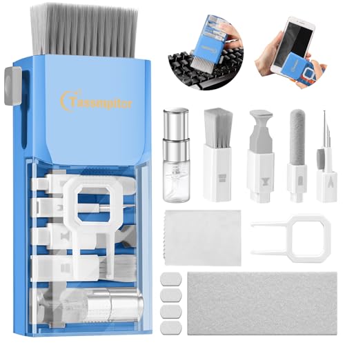 Keyboard Cleaning Kit, All-in-One Laptop & Computer Screen Cleaner, SkyBlue | Multi-function Electronic Cleaner, Soft Bristle Brush, Computer Screen-safe Spray, Compact, for MacBook, iPad, iPhone, earbud - color: SkyBlue