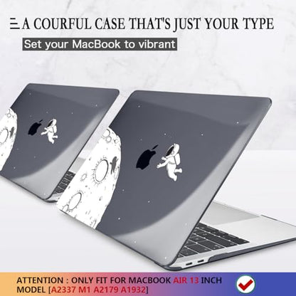 CISSOOK Compatible with MacBook Air 13 inch Case 2021 2020 2019 2018 | A2337 A2179 A1932, 4in1 Set Hard Shell Case Keyboard Cover Screen Protector for MacBook Air 13 inch M1, Astronaut - color: Astronaut