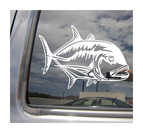 Giant Trevally Ulua Kingfish - Cars Trucks Moped Helmet Hard Hat Auto Automotive Craft Laptop Vinyl Decal Store Window Wall Sticker 01047