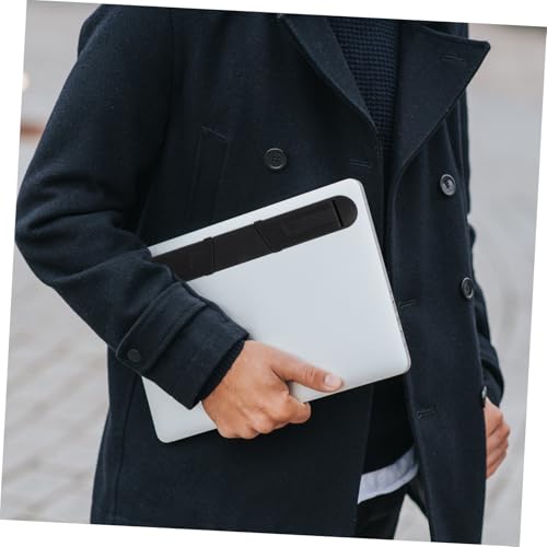Ipetboom Portable Foldable Laptop Stand Heightened Plastic Notebook PC Holder for Travel and Home Office Use, Black Compact Computer Bracket with Folding Design