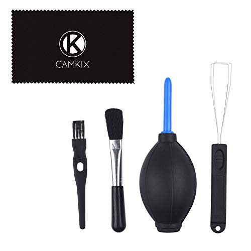 Keyboard Cleaning Kit - 1x Mini Brush, 1x Cleaning Brush, 1x Keyboard Cap Remover, 1x Air Blower and 1x Cleaning Cloth - Also for Laptops, Camera Lenses, Glasses - Home and Office - size: 1x Keyboard Cleaning Kit