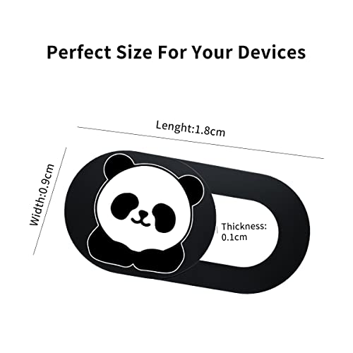 Webcam Laptop Camera Cover Slide, Cute Pattern Web Camera Cover, 0.02-Inch Ultra-Thin Fits for Laptop MacBook Pro iMac Air Computer Smartphones Tablets Protect Your Privacy Security (Panda-3Pack)