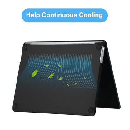 MOSISO Case Compatible with Surface Laptop Go 5/4/3 13.5 inch, Black | Protective Crack & Scratch Resistant Plastic Hard Shell Case Cover