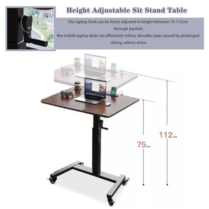 Height Adjustable Standing Desk, Laptop Table with Wheels Rocker, Portable Mobile Study Desk, Steel Frame Stable Side Table,Easy to Install(A) - color: A