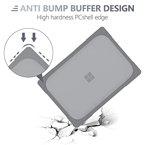 Batianda Durable Stand Case for Microsoft Surface Laptop 13.5 Inch, Grey | Fits Surface Laptop 3/4/5 13.5" with Alcantara Palm Rest, Heavy Duty Ergonomic Foldable Stand, TPU Bumper, Matte Hard Shell - color: Gray, size: with Alcantara material Palm Rest