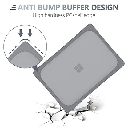 Batianda Durable Stand Case for Microsoft Surface Laptop 13.5 Inch, Grey | Fits Surface Laptop 3/4/5 13.5" with Alcantara Palm Rest, Heavy Duty Ergonomic Foldable Stand, TPU Bumper, Matte Hard Shell - color: Gray, size: with Alcantara material Palm Rest