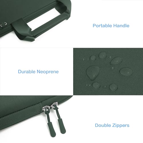MOSISO Laptop Case 13.3 inch, 13-13.3 inch Laptop Sleeve Bag Compatible with MacBook Air/Pro 13 / Pro 14, HP Dell ASUS, Neoprene Carrying Computer Bag with Handle&Detachable Small Case, Emerald Green - color: Emerald Green, size: 13.3 inch