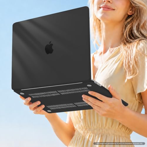 MOSISO Compatible with MacBook Pro 13 inch Case M2 M1, Matte Black | Plastic Hard Shell Case Cover 2026-2016A2338 A2251 A2289 A2159 A1989 A1708 A1706 with/without Touch Bar - color: Matte Black