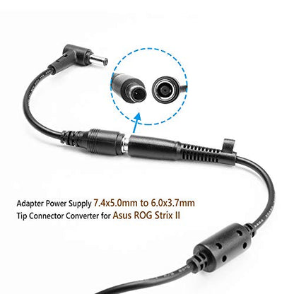 KFD 7.4mm x 5.0mm Female to 6.0mm x 3.7mm Male Adapter Plug Converter for Asus ROG Zephyrus Strix TUF G14 G15 M16 G16 Dell Alienware HP Gaming Laptop