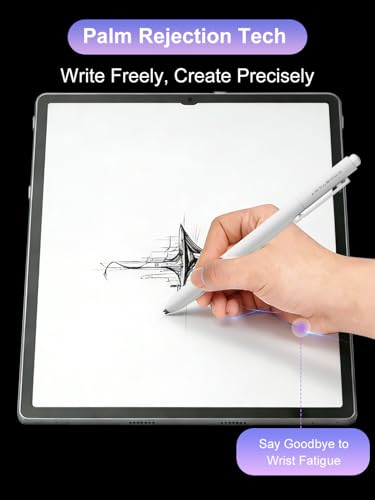 EMR Stylus Pencil for Remarkable 2/1, 4096 Pressure Sensitivity, Palm Rejection, Tilt Function, No Charging, Digital Pen for Kindle Scribe/BOOX Onyx/Samsung/Wacom EMR Devices, White with 2 Tips