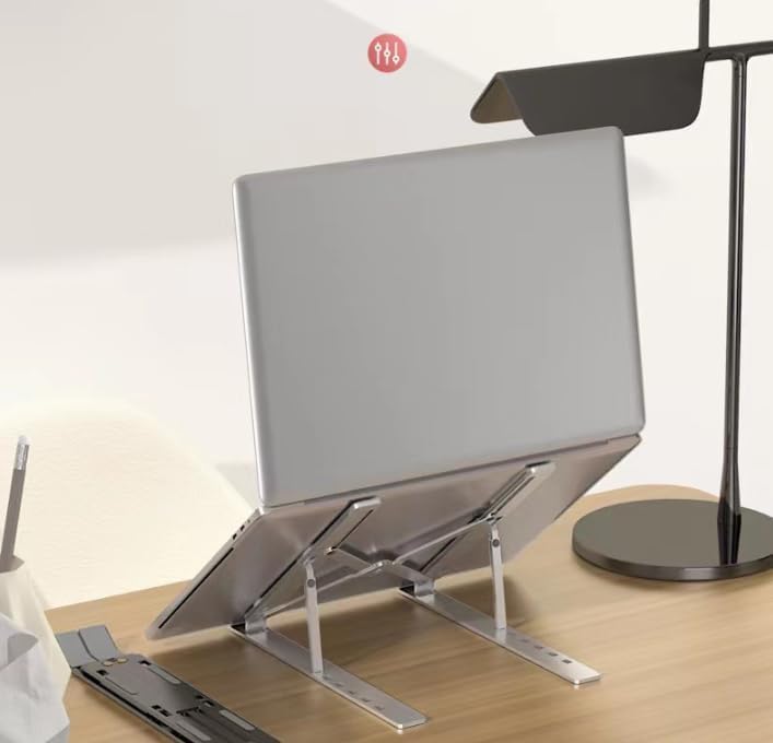 Laptop Stand Riser with Foldable Design, Portable Aluminum Alloy Desktop Holder for Enhanced Cooling and Ergonomic Viewing, Works with Tablets（1pc）