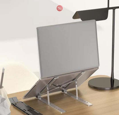 Laptop Stand Riser with Foldable Design, Portable Aluminum Alloy Desktop Holder for Enhanced Cooling and Ergonomic Viewing, Works with Tablets（1pc）