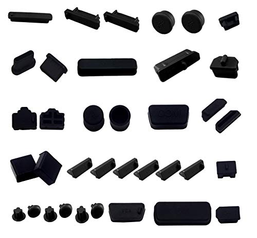 36 PCS Anti-dust Plugs Computer Port Dust Plugs, 19 Types of Computer Laptop Port Dust Covers Stoppers for Computer PC Laptop(36 PCS in 19 Types)-DO NOT Fit MacBook - size: Computer