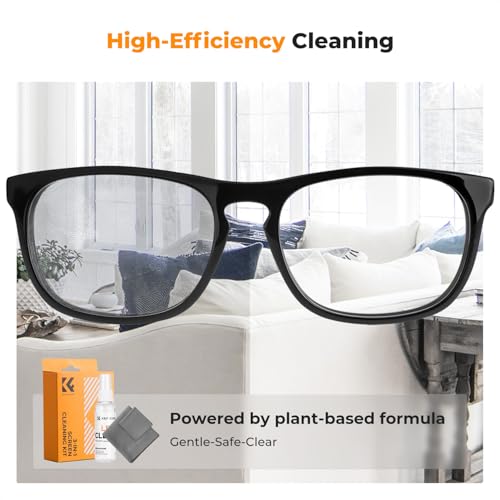 K&F Concept 15CM+40CM Microfiber Cleaning Cloths with 60ML Screen Cleaner for Cleaning Camera Lenses, Glasses, Screens, Cell Phone, Eyeglasses, LCD TV Screens, Tablets