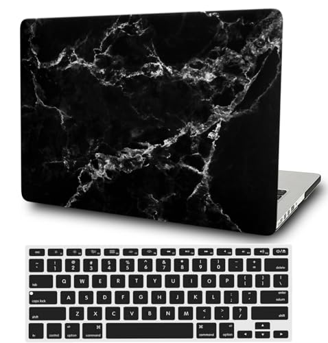Hard Case Compatible with Old Version MacBook Pro 13 inch Case 2012 2011 2010 2009 2008 Release A1278 with CD-ROM, Laptop Plastic Hard Case Shell & Keyboard Cover, Black Marble - color: 1606 Black Marble, size: A1278(Pro 13" w/CD-ROM 2008-2012)
