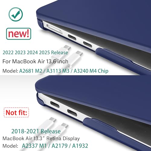 May Chen Case for MacBook Air 13/13.6-inch (M5/M4/M3/M2, 2022-2026 Models A3449 A3240 A3113 A2681), Lightweight | Closes Seamlessly | Ideal for Work Hard Shell Case, Nacy Blue - color: Nacy Blue