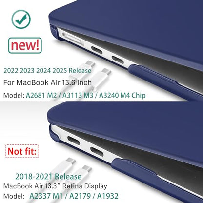 May Chen Case for MacBook Air 13/13.6-inch (M5/M4/M3/M2, 2022-2026 Models A3449 A3240 A3113 A2681), Lightweight | Closes Seamlessly | Ideal for Work Hard Shell Case, Nacy Blue - color: Nacy Blue