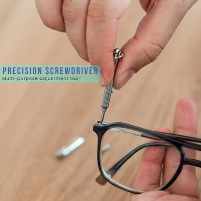 Glasses Cleaner Spray Kit – 3 x 1 OZ (30ml) Lens Cleaner Spray + 3 Premium Microfiber Cloths 7 x 7 in (18 x 18 cm) + Precision Screwdriver | Eyeglass Cleaner for Glasses, Screens & Camera Lens - color: Dark Green