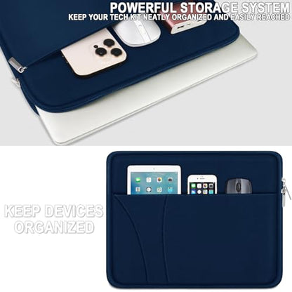 Laptop Sleeve 14 inch, Slim Traveling Laptop Case Cover with Zippered Pocket, Shockproof Protective Carrying Briefcase Computer Bag for 14" MacBook Air/Pro, HP, Dell, Lenovo, Acer, Deep Blue - color: Deep Blue, size: 14 inch