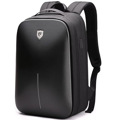 FENRUIEN Gaming Laptop Backpack 15.6 Inch, Expandable Hard Shell Backpack with USB Charging Port, Water Resistant Business Computer Backpack, Black