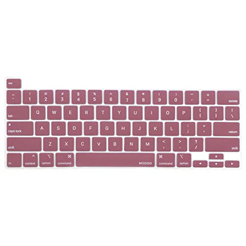 MOSISO Keyboard Cover Compatible with MacBook Pro 13 inch M2 M1 | 2023-2020 A2338 A2289 A2251&Compatible with MacBook Pro 16 2020 2019 A2141 Touch ID, Protective Silicone Skin, Tea Petal Pink - color: Tea Petal Pink