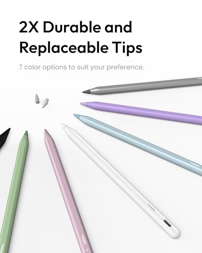Metapen Pencil A8 for Apple iPad 2018-2026, (2X Faster Charge), Palm Rejection, Pixel Precision, Stylus Pen for iPad 11/10/9/8/7/6th Gen, Pro 12.9/11/13-inch M4, Air 3/4/5/M2/M3, Mini 5/6th, Purple - color: Purple