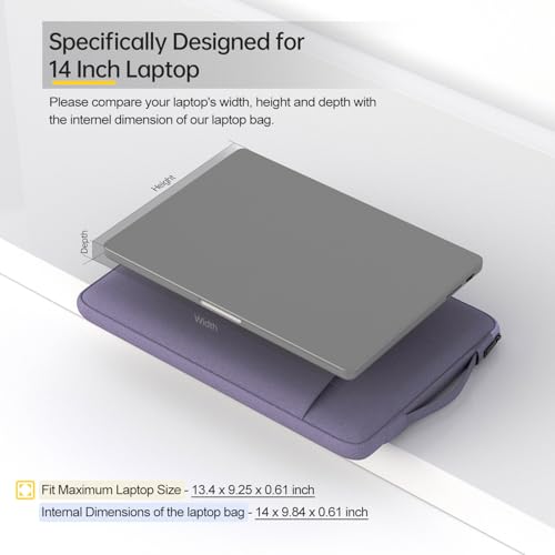 14 Inch Laptop Sleeve Case for HP Chromebook/Stream/Pavilion Plus 14, Lenovo IdeaPad, ASUS Vivobook Go, Dell Latitude Computer Bag, Ultra Violet - color: Ultra Violet, size: 14 Inch