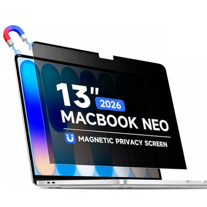 Magnetic Privacy Screen for 2026 MacBook Neo 13 Inch A18 Pro, Removable Anti Spy Laptop Screen Protector, Matte Anti Glare Blue Light Filter, Scratch Resistant Privacy Shield