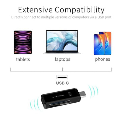 Micro SD Card Reader, Type C to Micro SD Card Adapter, Portable SD Card Reader USB C for TF Micro SDHC SDXC, Compatible with MacBook Pro, iPad Pro, Galaxy S21 etc.