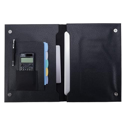 Case-it Padded Laptop Sleeve | Fits 15-Inch | LAP-101-LL Black | Faux Leather, Microfiber-Lined Gusseted Pocket, Internal Elastic Pocket, Laptop Protector, School & Office - color: LAP-101-LL-BLACK, size: 1 Pack