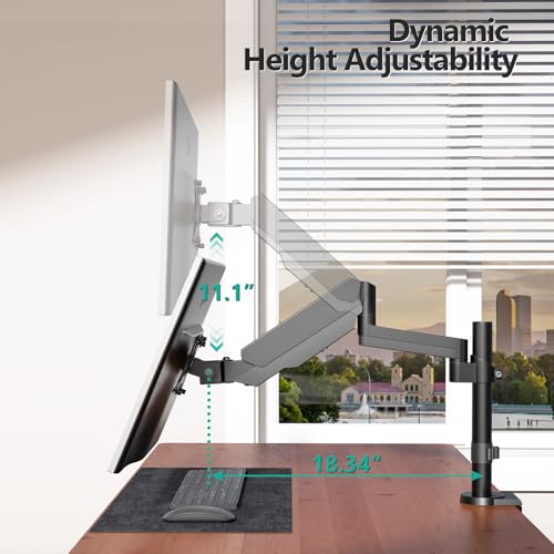 WALI Single Monitor Arm 13-32 Inch+WALI Laptop Tray Desk Mount(GSDM001+GSDM00LP)