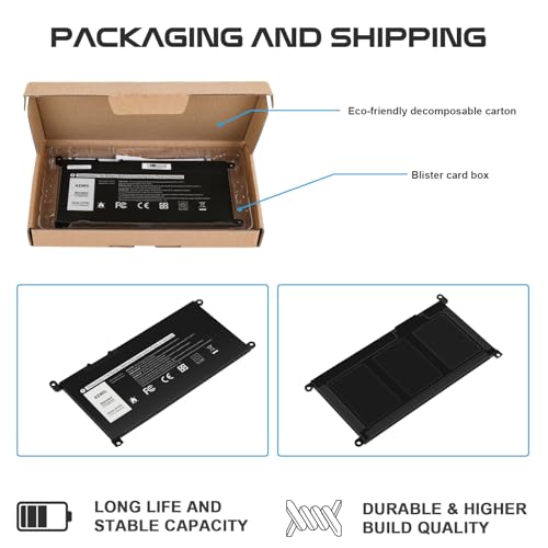 Fancy Buying JPFMR DN33X RDNP5 65N6H Laptop Battery Replacement for Dell Chromebook 3100 3400 2-in-1 5488 5493 5593 P90F Series Notebook 0JPFMR 7MT0R 7MTOR 16DPH 7T0D3 07T0D3 07GDY - size: 7.52*4.09*0.24inch