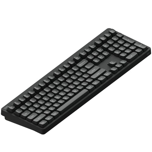 NuPhy Node100 Wireless Mechanical Keyboard, Hot Swappable Custom Bluetooth Keyboard, 109 Keys Computer Gaming Keyboards, Supports Touch Gestures, PBT Keycaps, RGB Backlit, Bluetooth/2.4GHz/USB-C - color: Gray, size: High-profile Red Max Switch