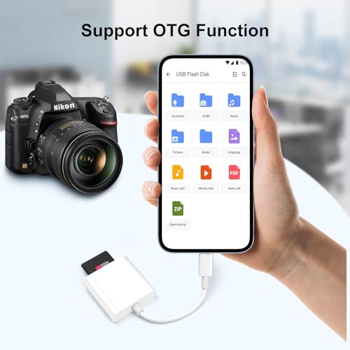 USB C SD/TF Card Reader, High-Speed USB-C Memory Card Reader Micro SD Card Adapter for SD SDHC SDXC Micro SD Micro SDHC Micro SDXC, Compatible with iPhone 15, MacBook Pro Air, Galaxy S24 Ultra - size: 2in1-Card-Reader-White