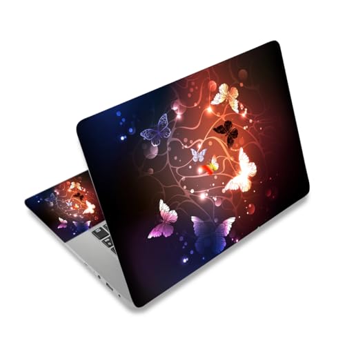 Laptop Skin Sticker Decal,12" 13" 13.3" 14" 15" 15.4" 15.6" Laptop Skin Sticker Protector Cover for Toshiba Hp Samsung Dell Apple Acer Leonovo Sony Asus Laptop Notebook (Butterflies) - color: Butterflies