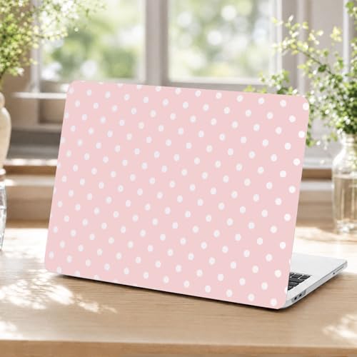 Voidborne Compatible with MacBook Neo 13 inch Case 2026 Release Model A3404 with A18 Pro Chip,White Polka Dots Design Leather Plastic Hard Shell Protective Case for Neo 13 inch + Keyboard Cover,Pink - color: Pink-Polka Dots